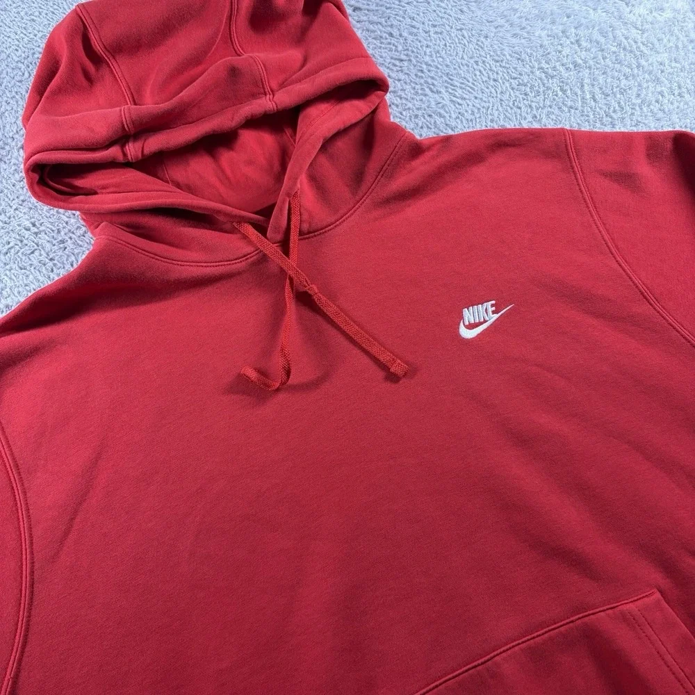 Nike Essential Hoodie Mens XXL 2x‎ Red Solid Logo